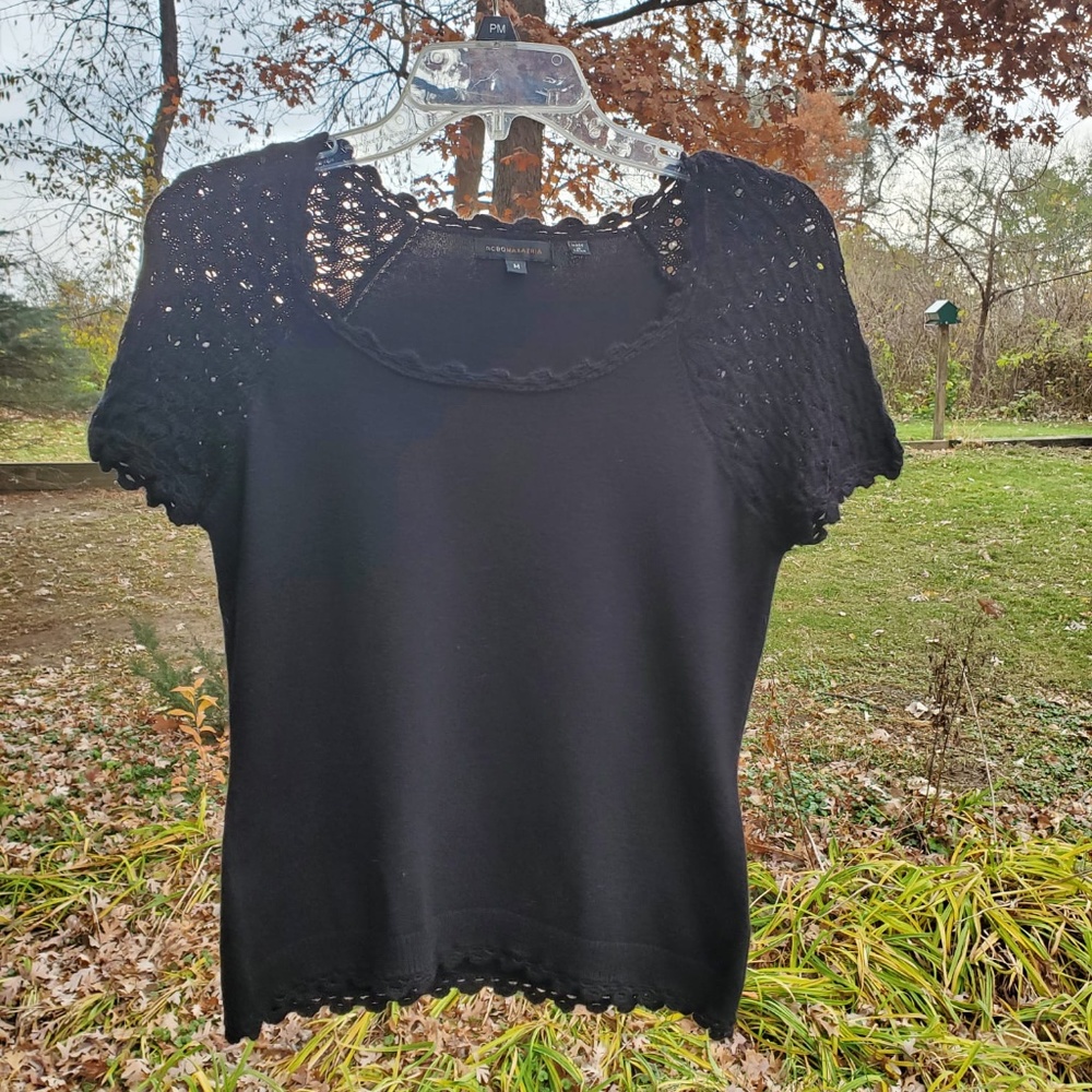 BCBG Black Lace Top size XS